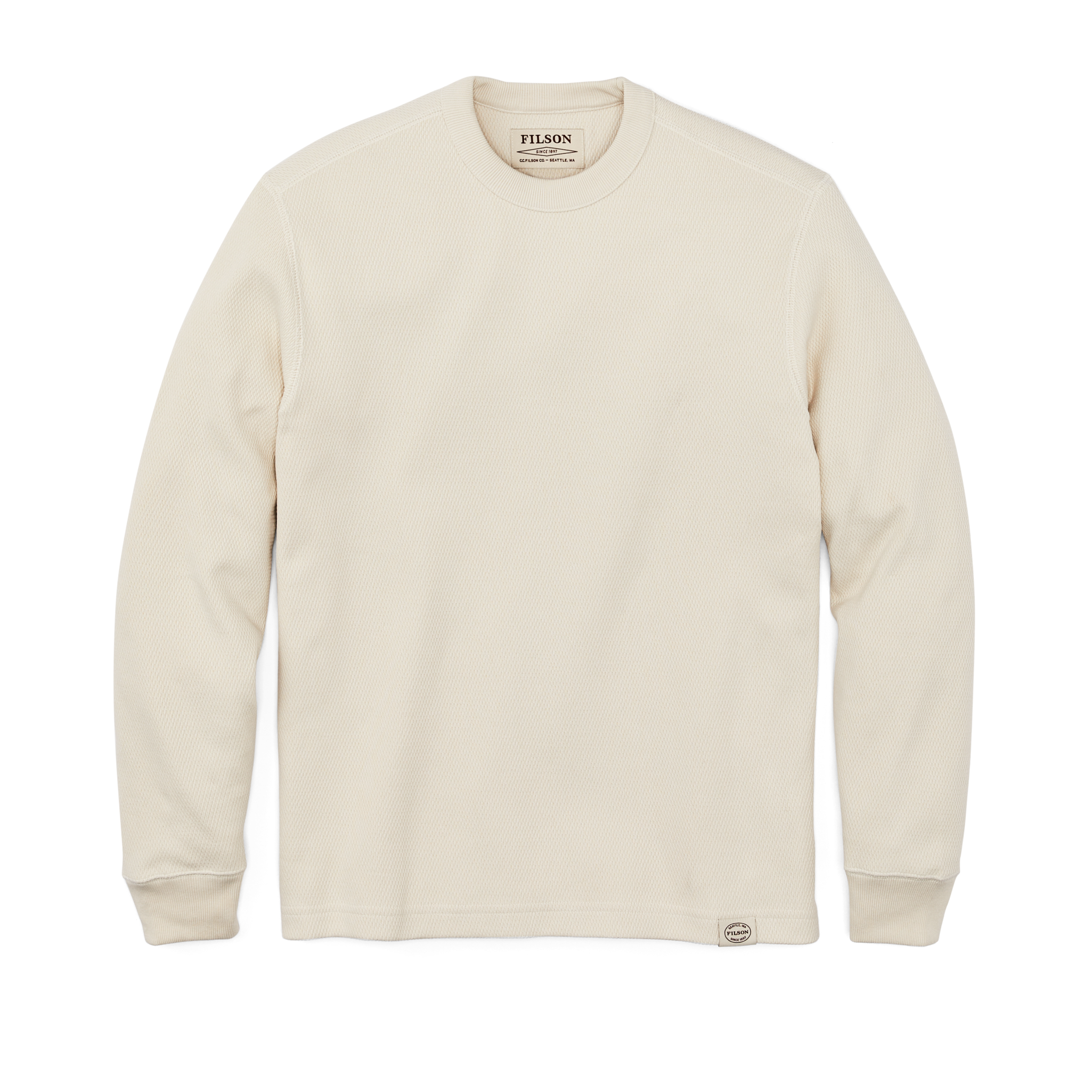 Alternative view of Waffle Knit Thermal Crewneck - Sand