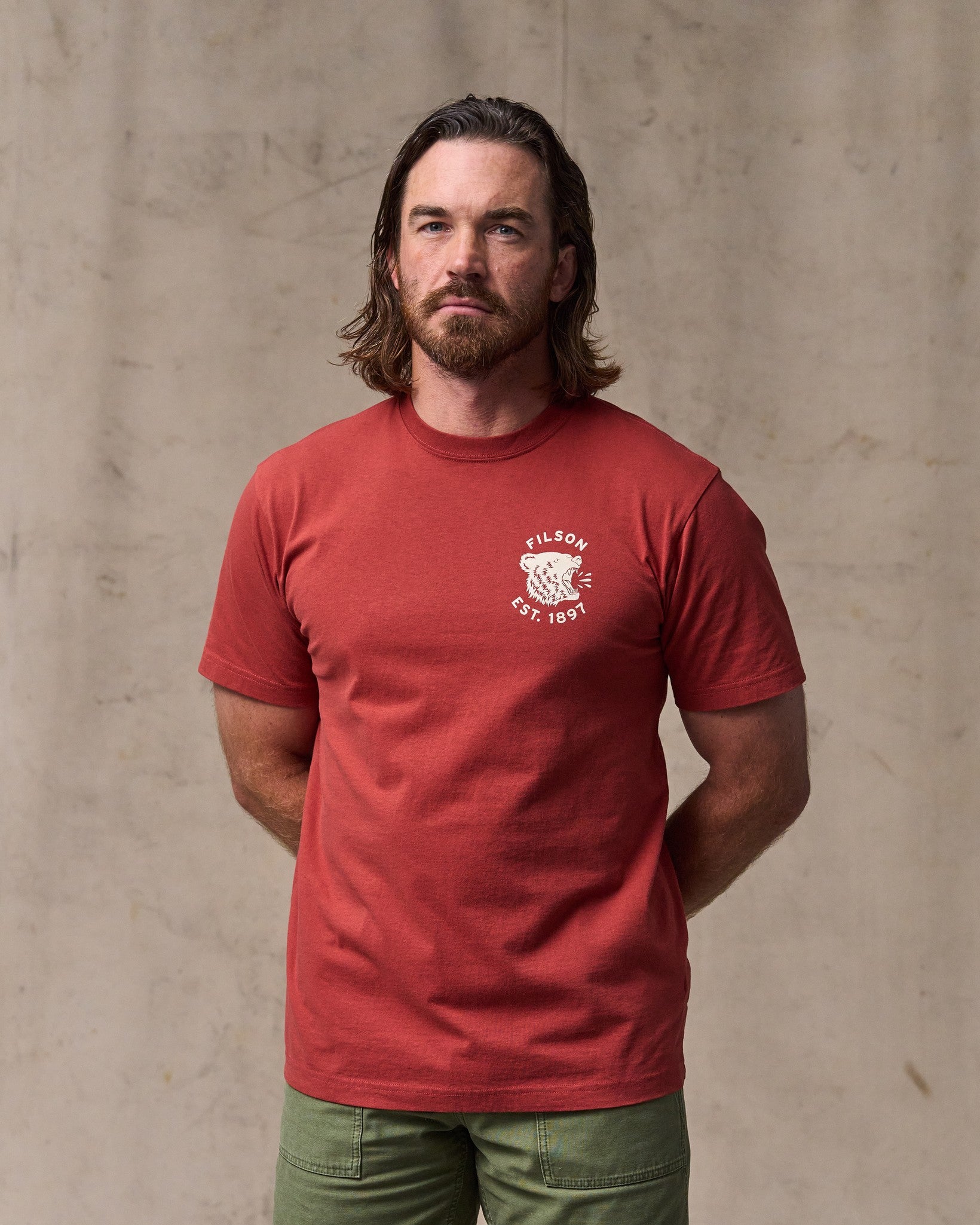 Bear Graphic T-Shirt - Chili Oil
