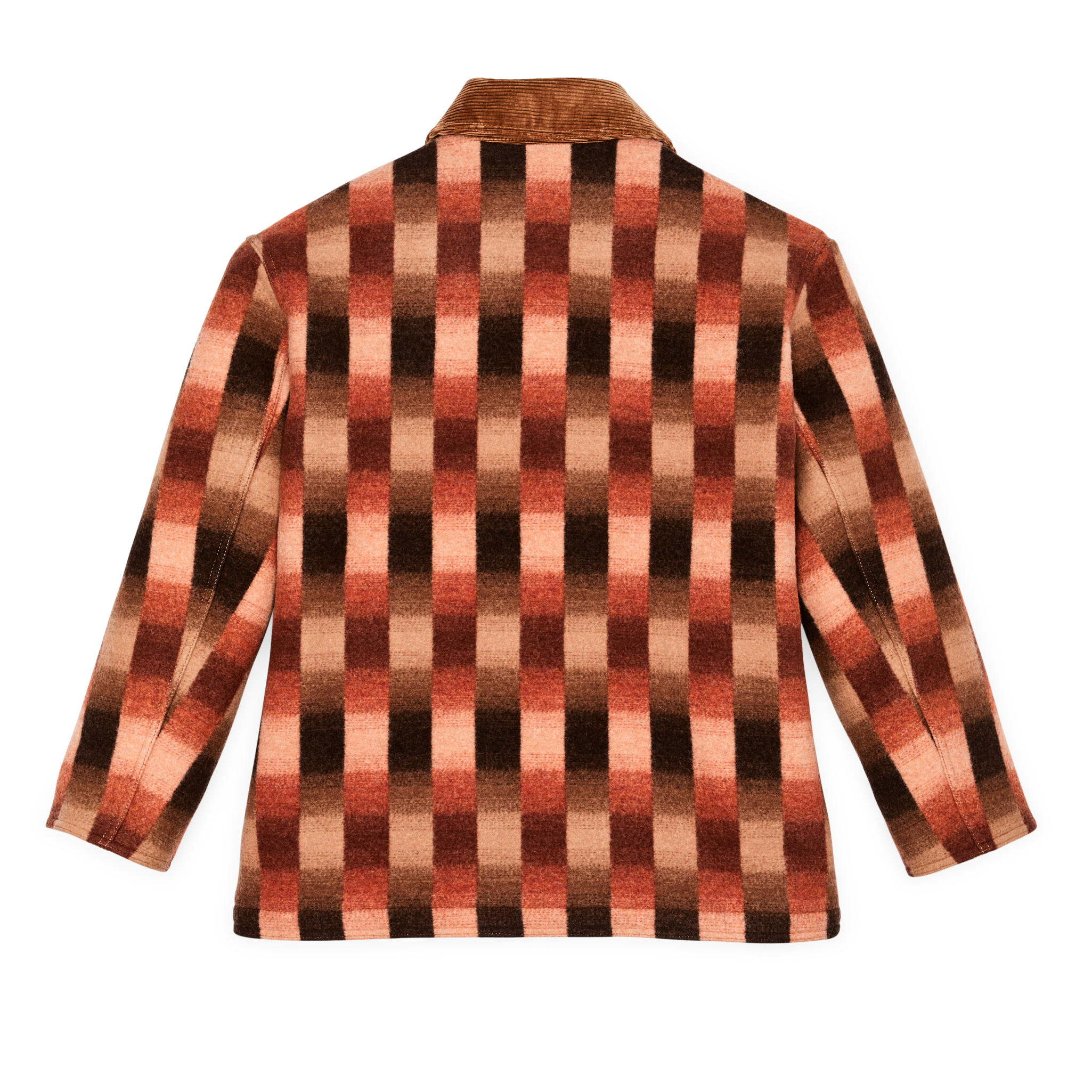 Alternative view of Women's Blanket Wool Barn Coat - Sunset Ombre Plaid