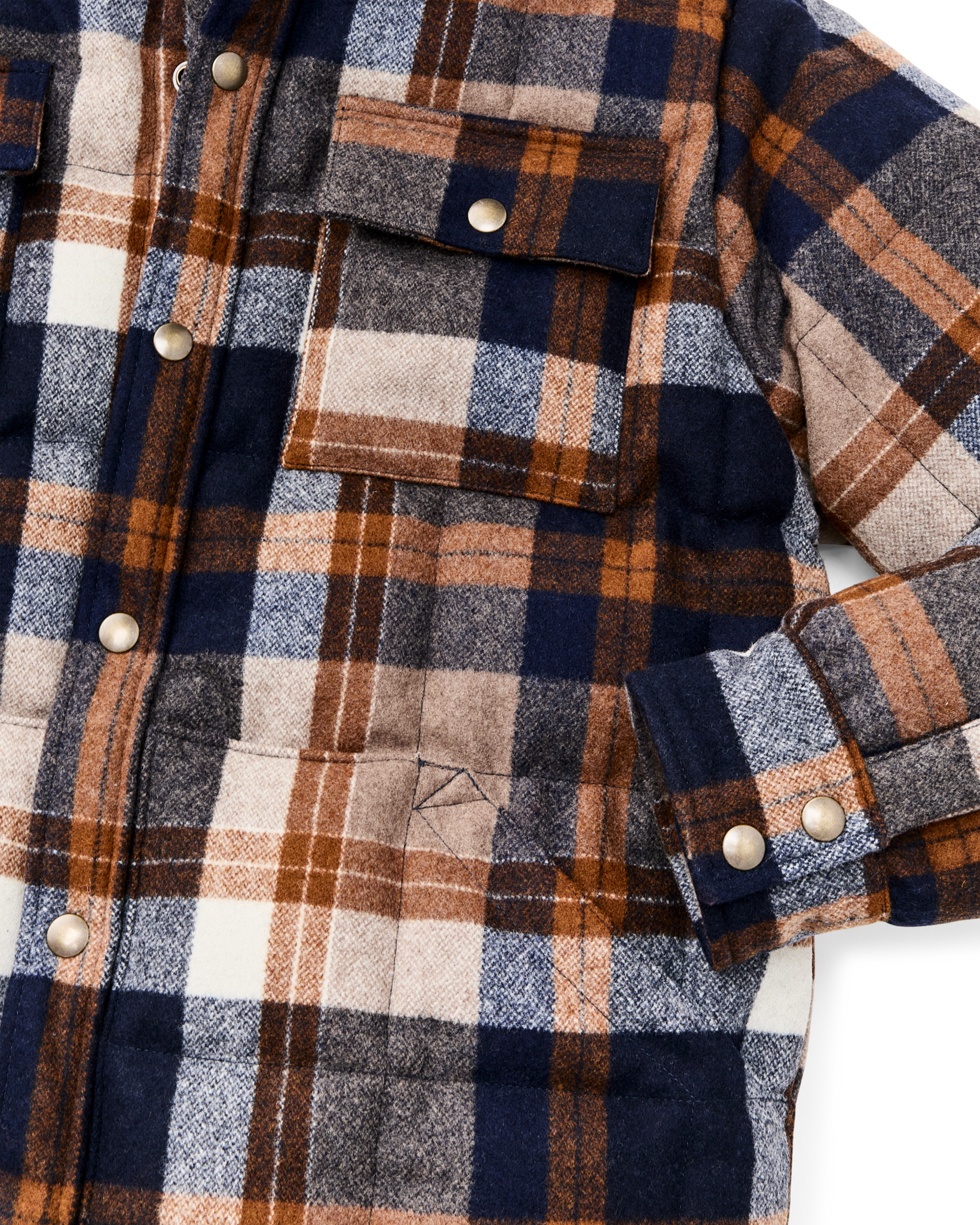 Filson X Crescent Down Works Jacket - Navy Bronze Plaid - Image 9