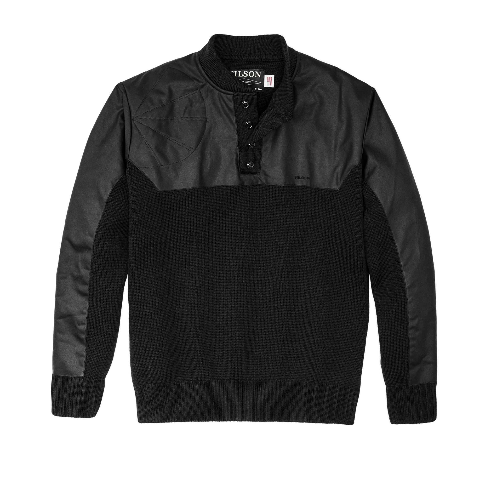 Alternative view of Henley Guide Sweater - Black