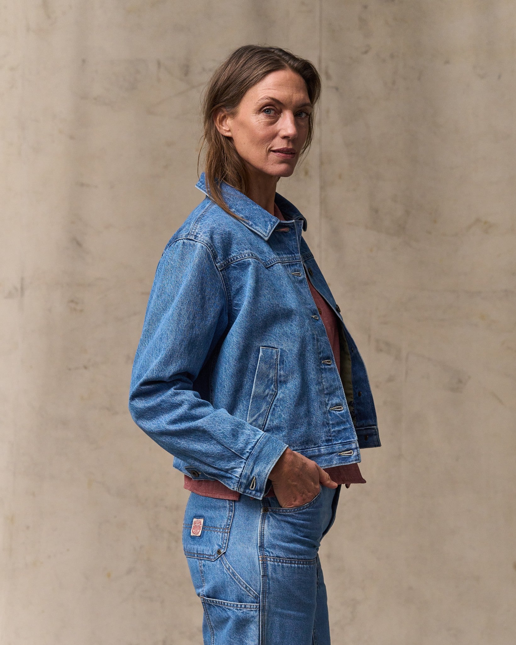 Women's Western Denim Jacket - Light Indigo - Image 4
