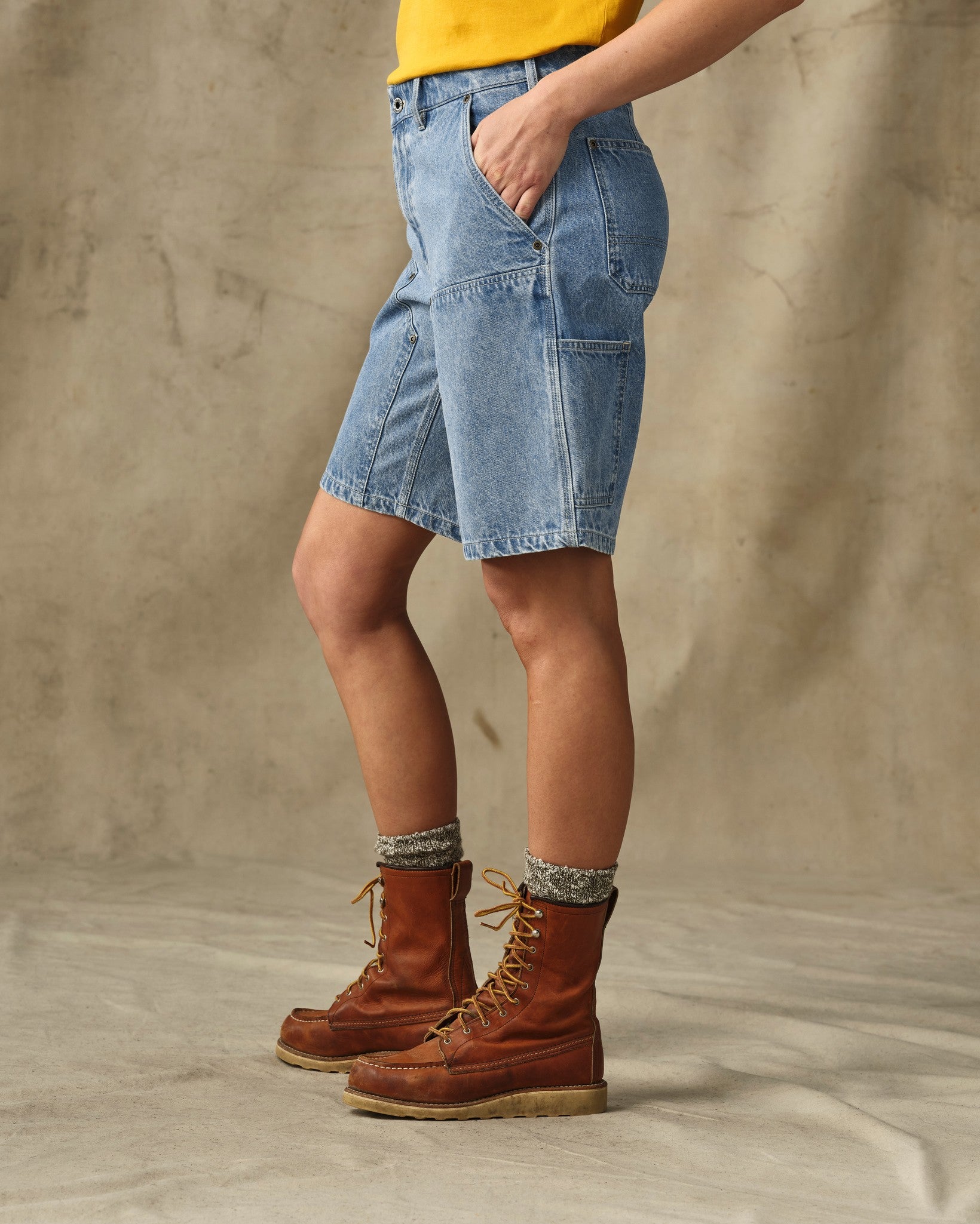 Women's 11-oz. Denim Work Shorts - Medium Indigo - Image 3