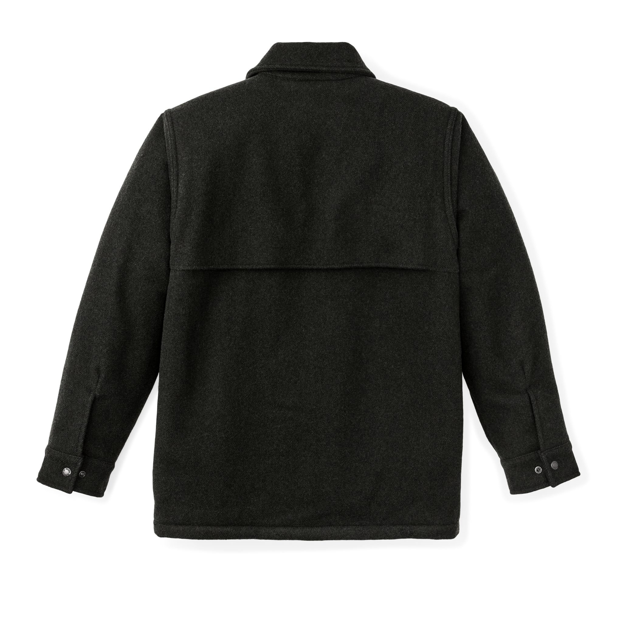 Alternative view of Lined Mackinaw Wool Cape Coat - Peat Black